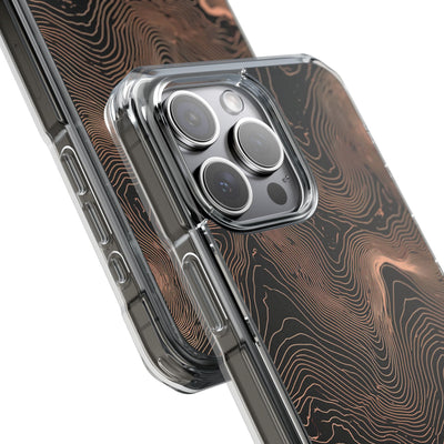 Mesa Elevation Contour · Clear Impact Magnetic Phone Case for iPhone · Black