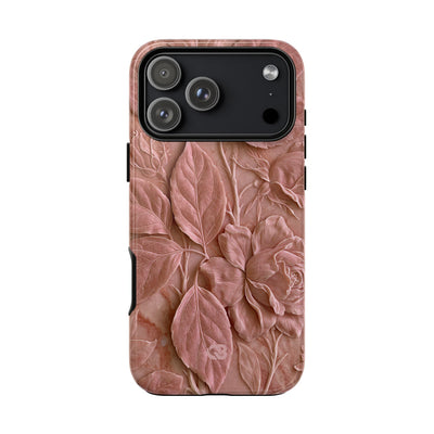 Blush Rose Relief · Tough Phone Case for iPhone · Pink