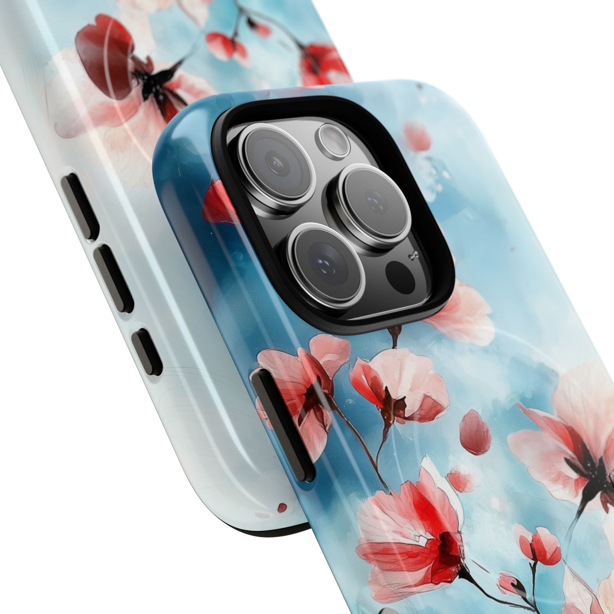 Pink Blossom Drift iPhone 16 Pro Skal - Tough+