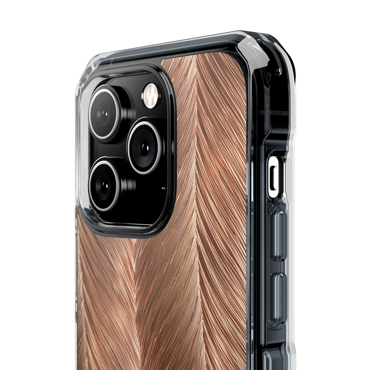 Rose Gold Weave · Clear Impact Magnetic Phone Case for iPhone · Brown