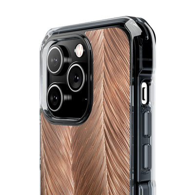 Rose Gold Weave · Clear Impact Magnetic Phone Case for iPhone · Brown
