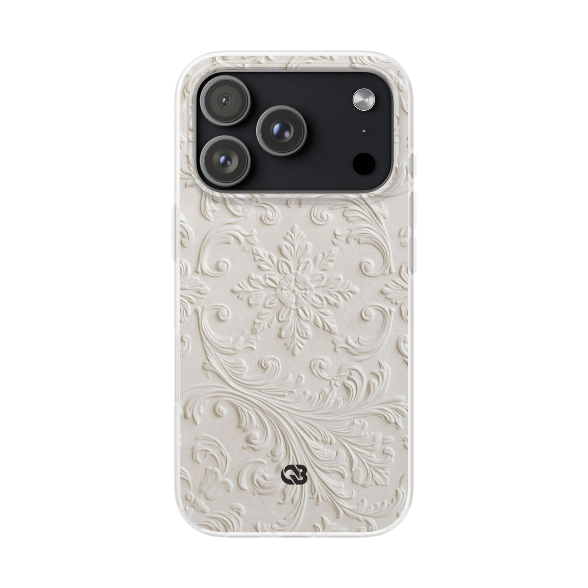 Ivory Baroque Relief · Lite Phone Case for iPhone ·  White