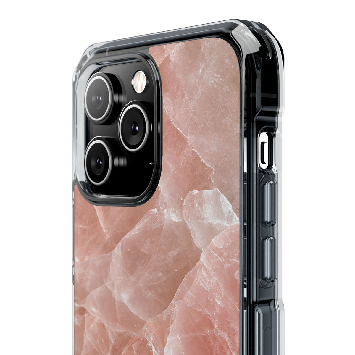 Rose Quartz Facet · Clear Impact Magnetic Phone Case for iPhone · Pink