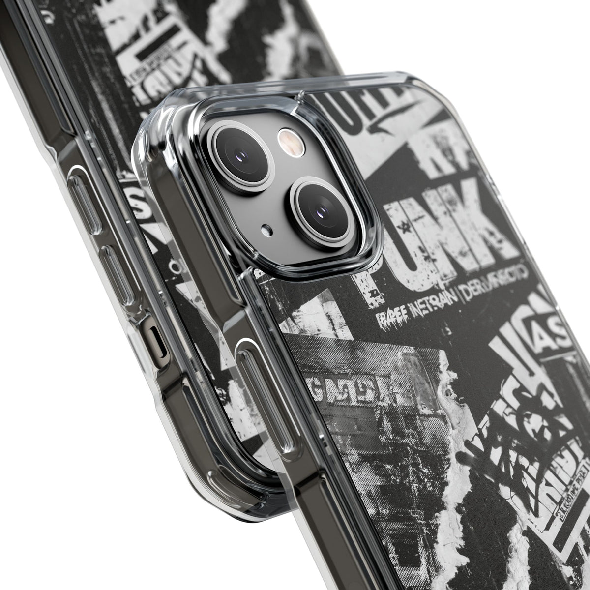 Underground Punk Collage · Clear Impact Magnetic Phone Case for iPhone · Black
