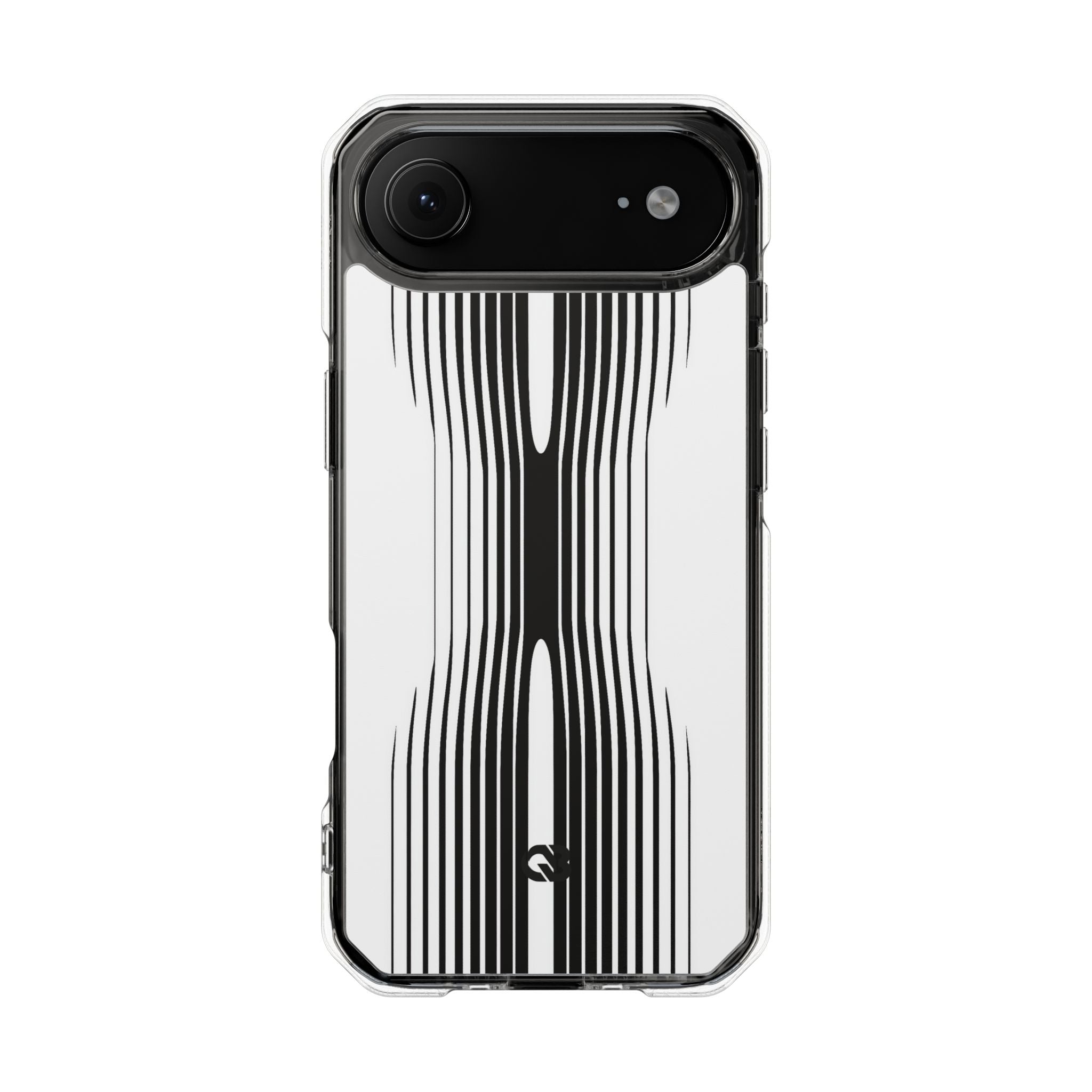White Impact MagSafe Phone Case for iPhone - Kinetic Mono Distortion