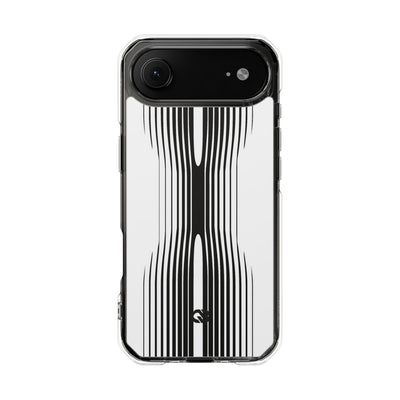White Impact MagSafe Phone Case for iPhone - Kinetic Mono Distortion