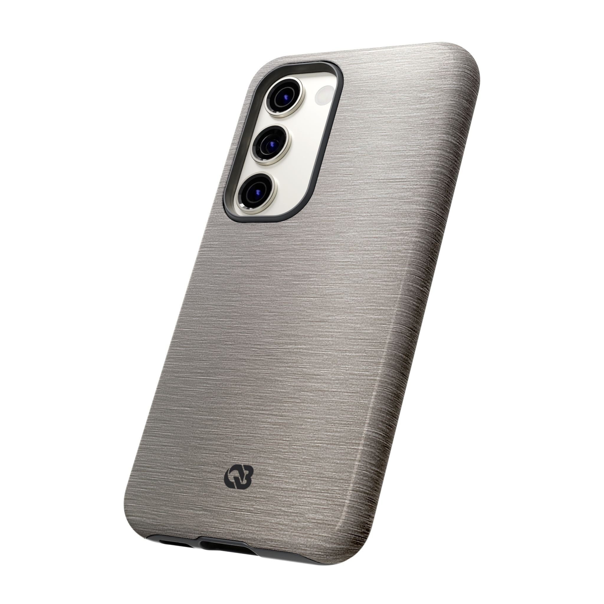 Grey Tough Phone Case for Samsung - Brushed Nickel Linen