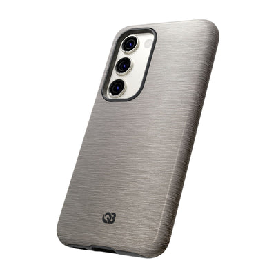 Grey Tough Phone Case for Samsung - Brushed Nickel Linen
