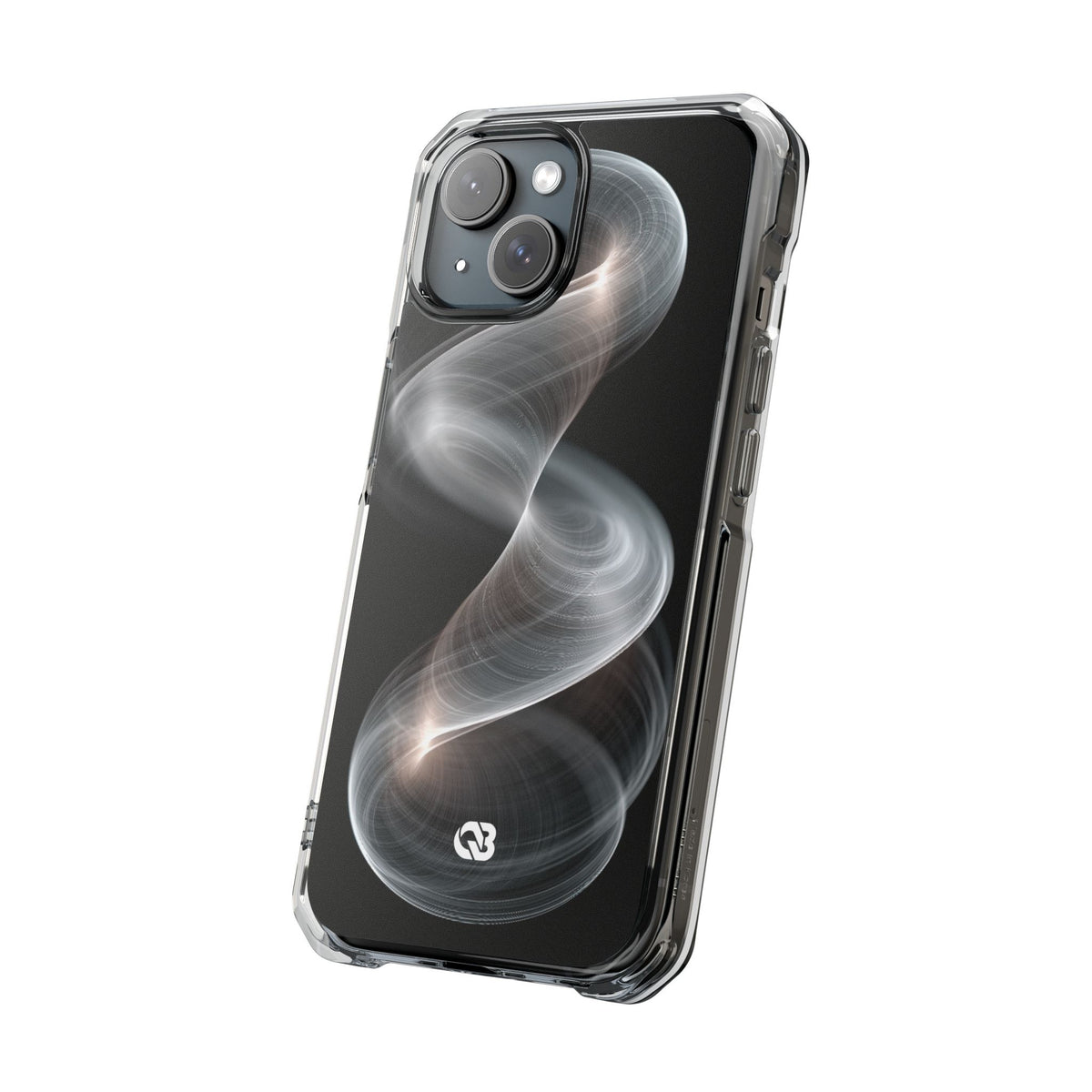Luminous Vortex · Clear Impact Magnetic Phone Case for iPhone · Black
