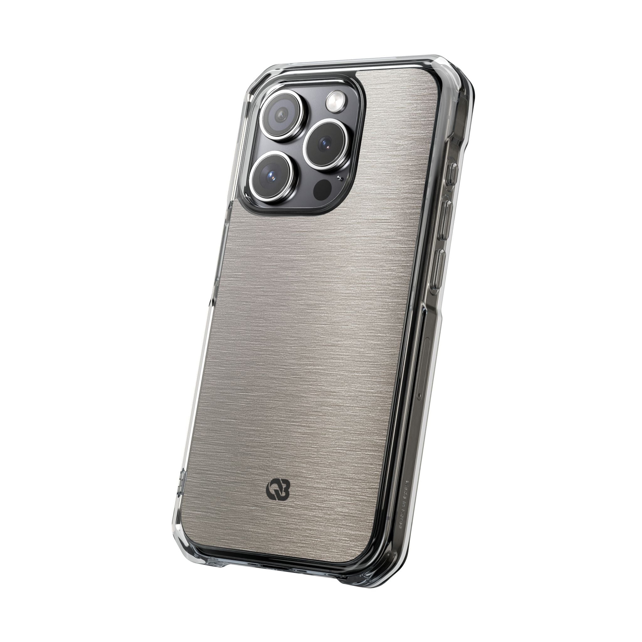 Grey Impact MagSafe Phone Case for iPhone - Brushed Nickel Linen