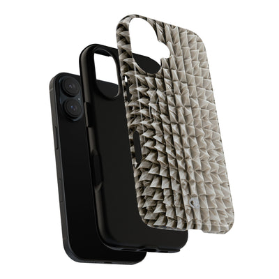 Beige Tough 2.0 Magsafe Phone Case for iPhone - Bone Spiked Grid