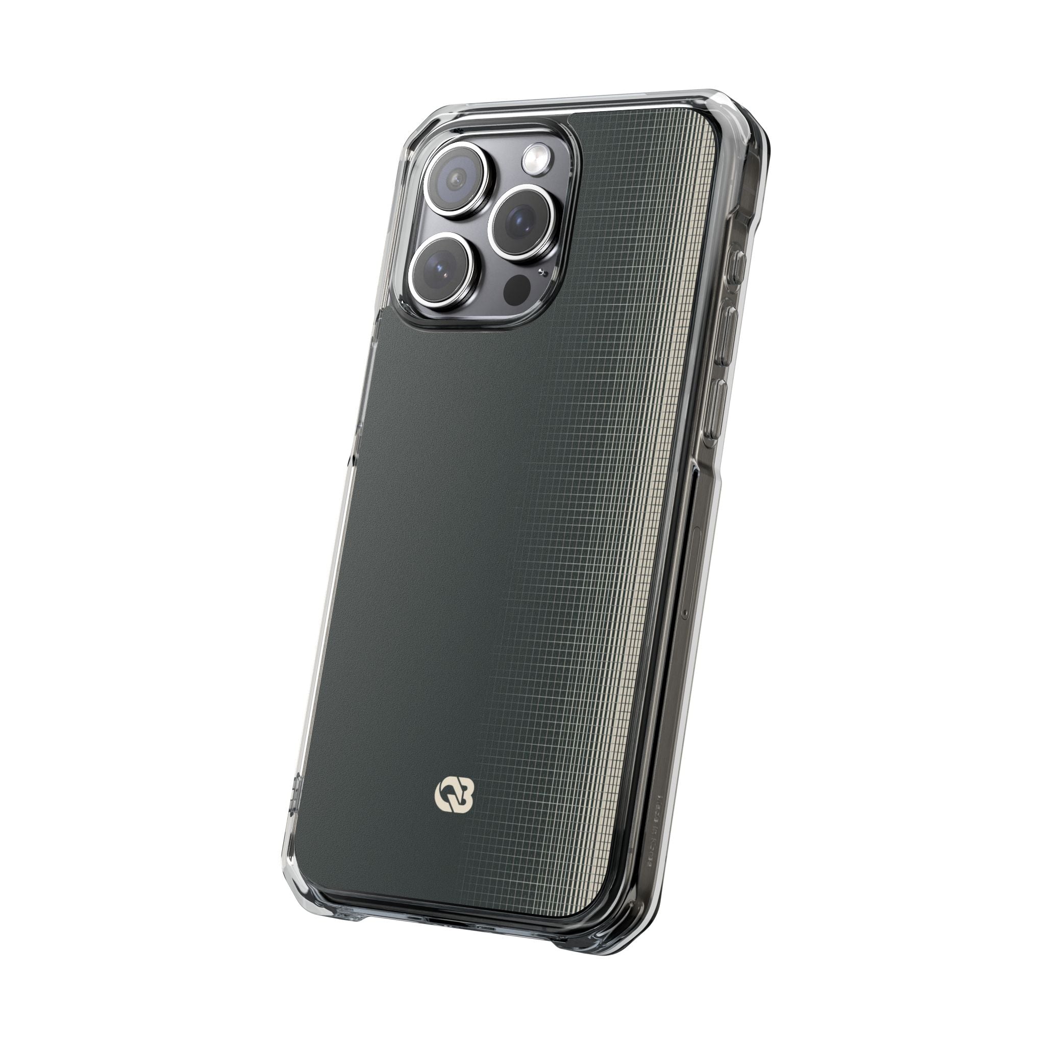 Grey Impact MagSafe Phone Case for iPhone - Charcoal Tech Grid