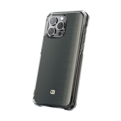 Grey Impact MagSafe Phone Case for iPhone - Charcoal Tech Grid