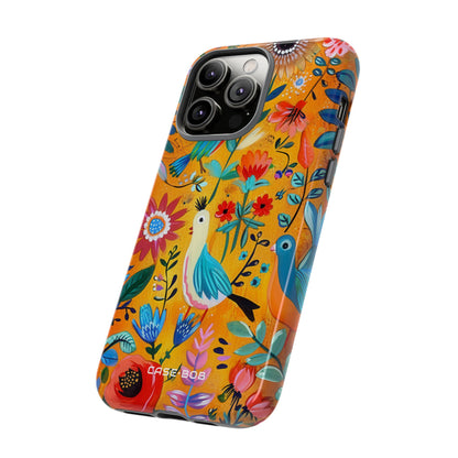 Bunte Vögel Blühen iPhone 14 Pro Max Case - Tough