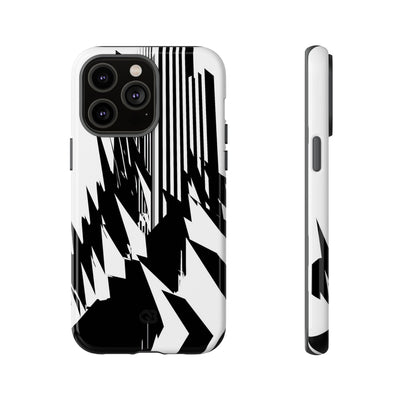 White Tough Phone Case for iPhone - Shattered Vector Spire