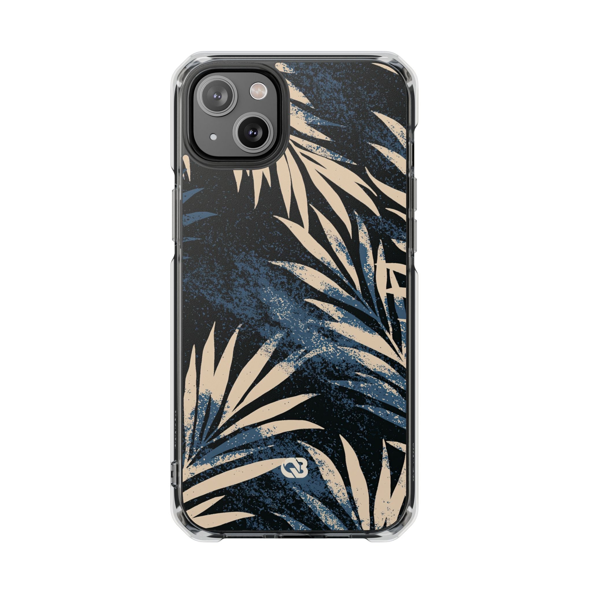 Blue Impact MagSafe Phone Case for iPhone - Midnight Indigo Palm