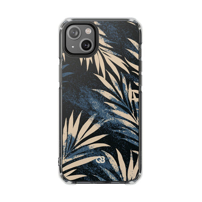 Blue Impact MagSafe Phone Case for iPhone - Midnight Indigo Palm