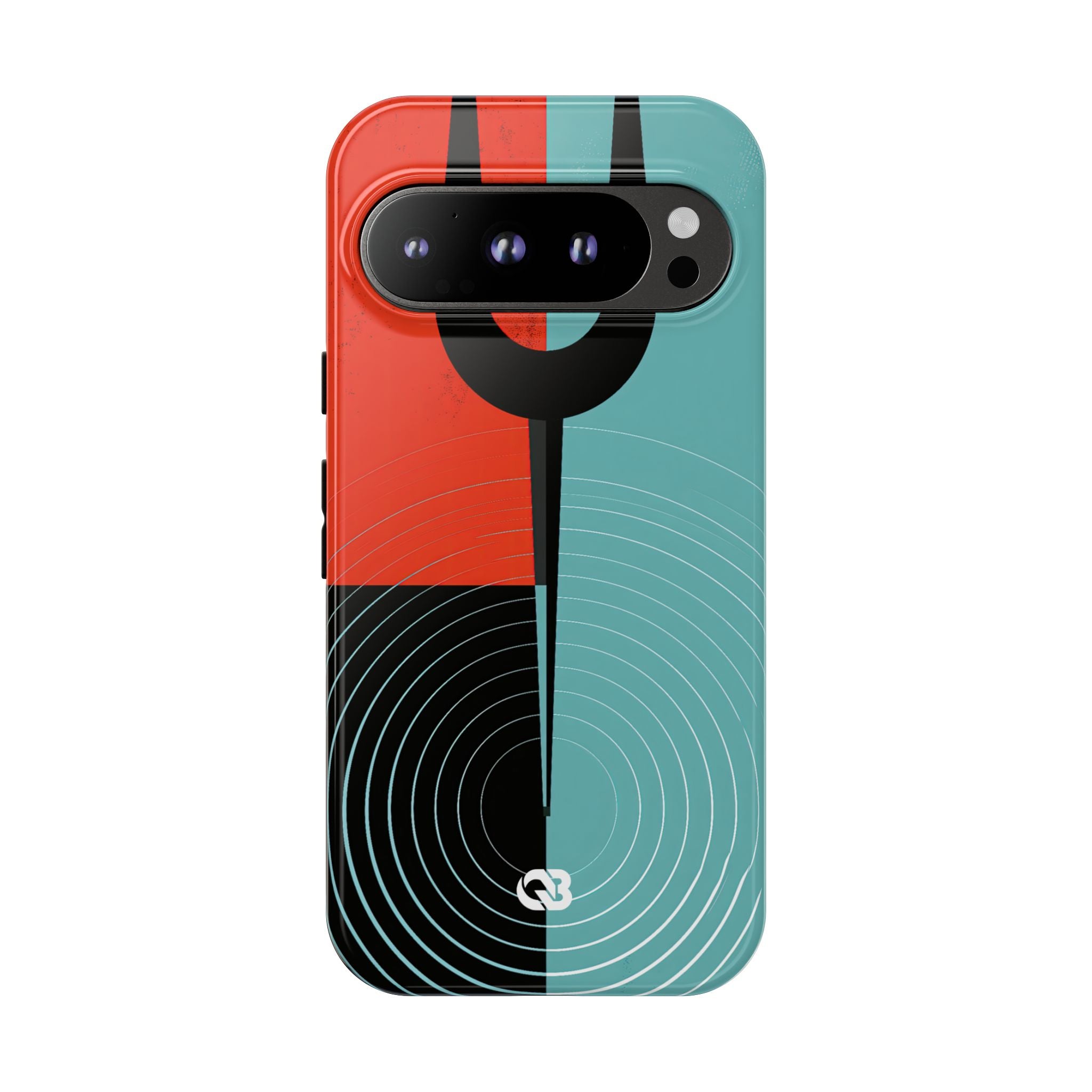 Teal Tough Phone Case for Google Pixel - Sonic Static Split