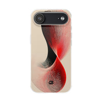 Red Lite Phone Case for iPhone - Crimson Grid Vortex