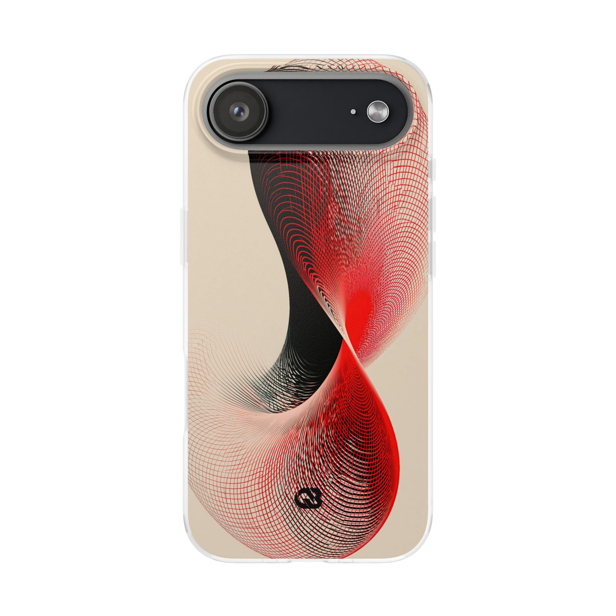 Red Lite Phone Case for iPhone - Crimson Grid Vortex