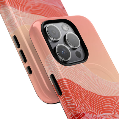 Red Tough 2.0 Magsafe Phone Case for iPhone - Crimson Ridge Contour