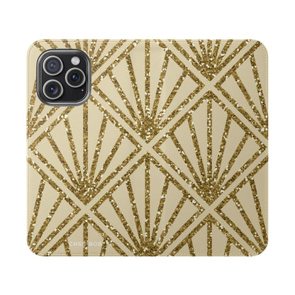 Golden Fan Sparkle - iPhone 15 Pro Max Case - Wallet