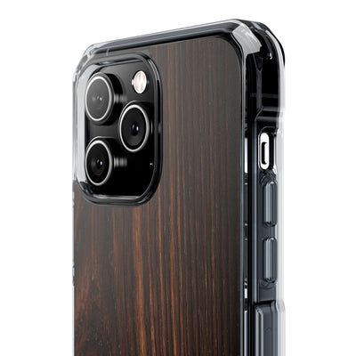 Brown Impact MagSafe Phone Case for iPhone - Burnished Mahogany Grain
