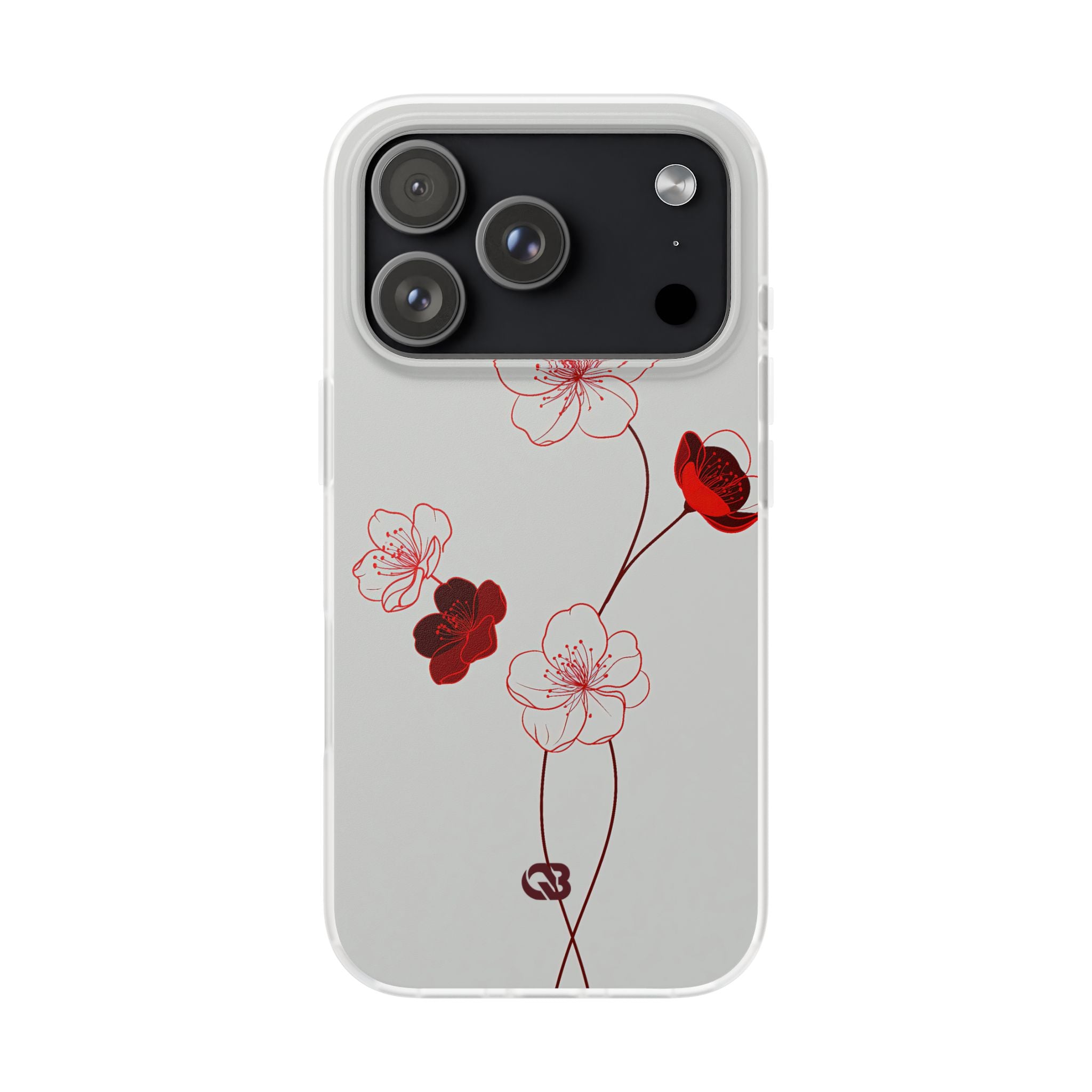 Red Lite Phone Case for iPhone - Kyoto Ember Bloom