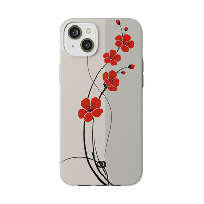 Beige Lite Phone Case for iPhone - Scarlet Ink Petals
