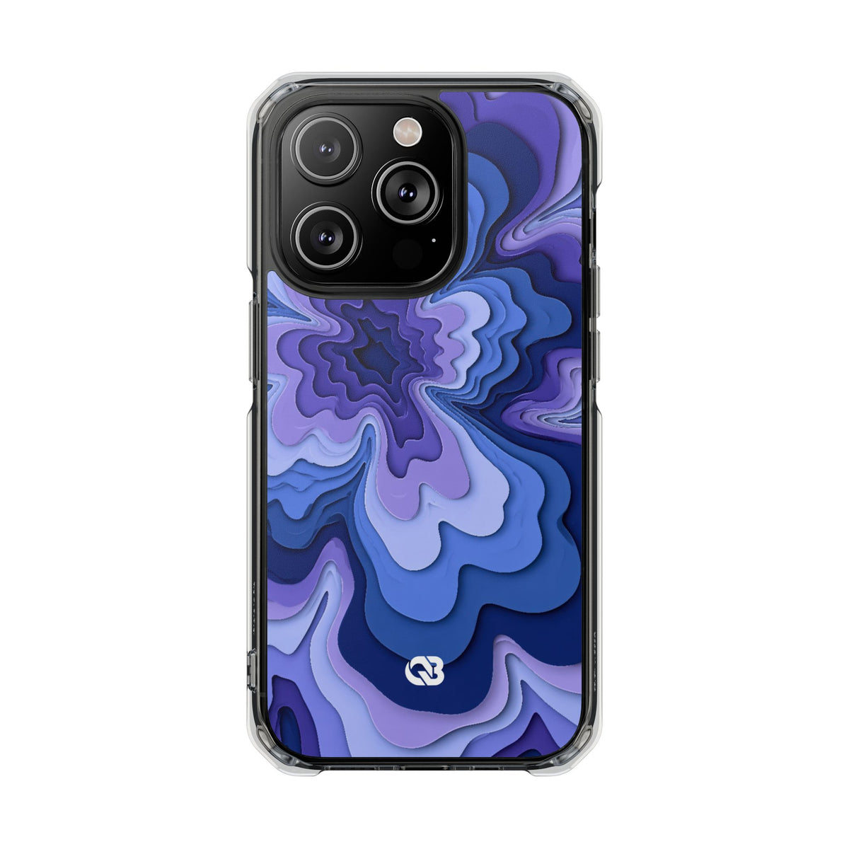 Periwinkle Strata Bloom · Clear Impact Magnetic Phone Case for iPhone · Purple
