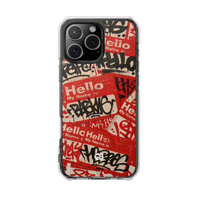 Slap Tag Collage · Clear Impact Magnetic Phone Case for iPhone · Red