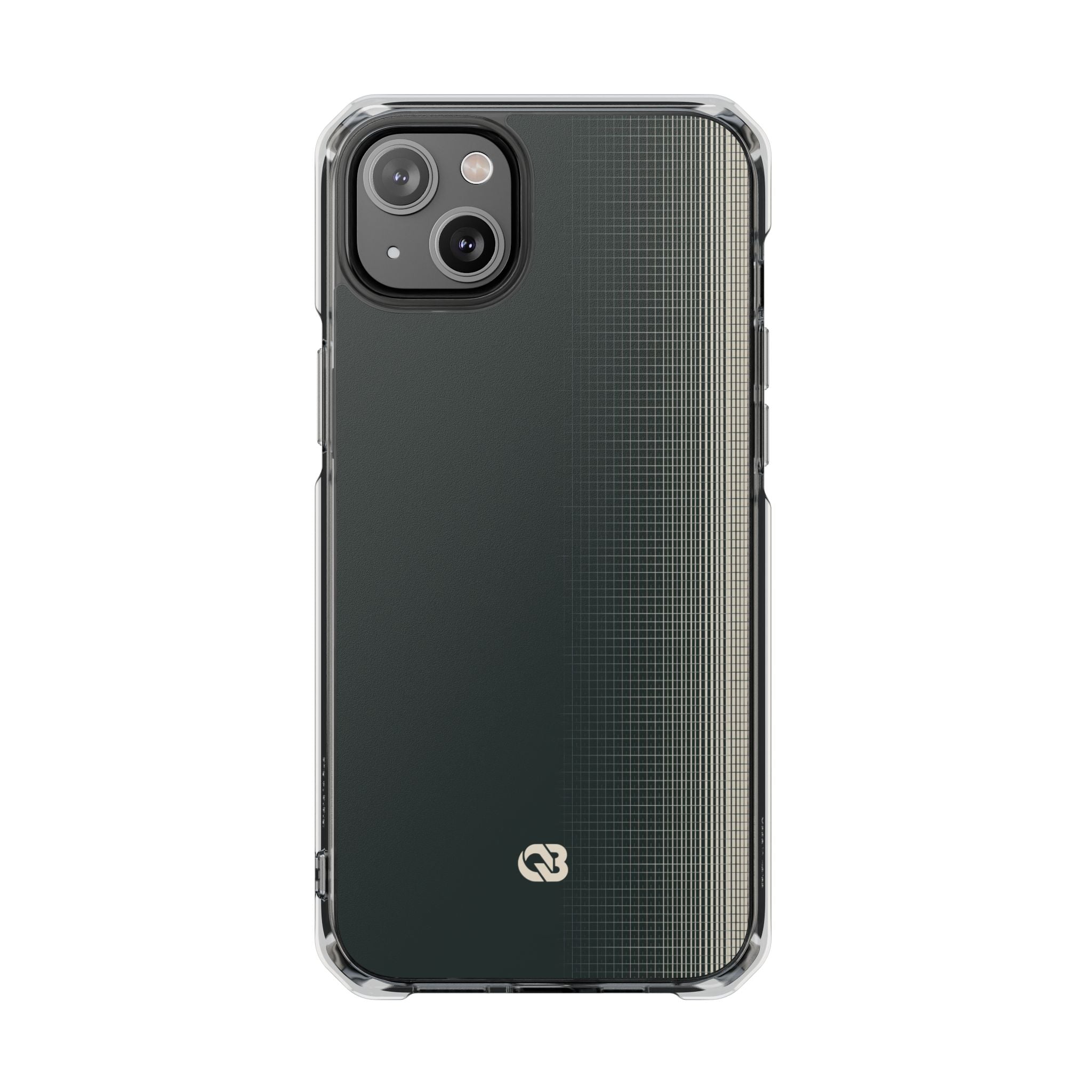 Grey Impact MagSafe Phone Case for iPhone - Charcoal Tech Grid