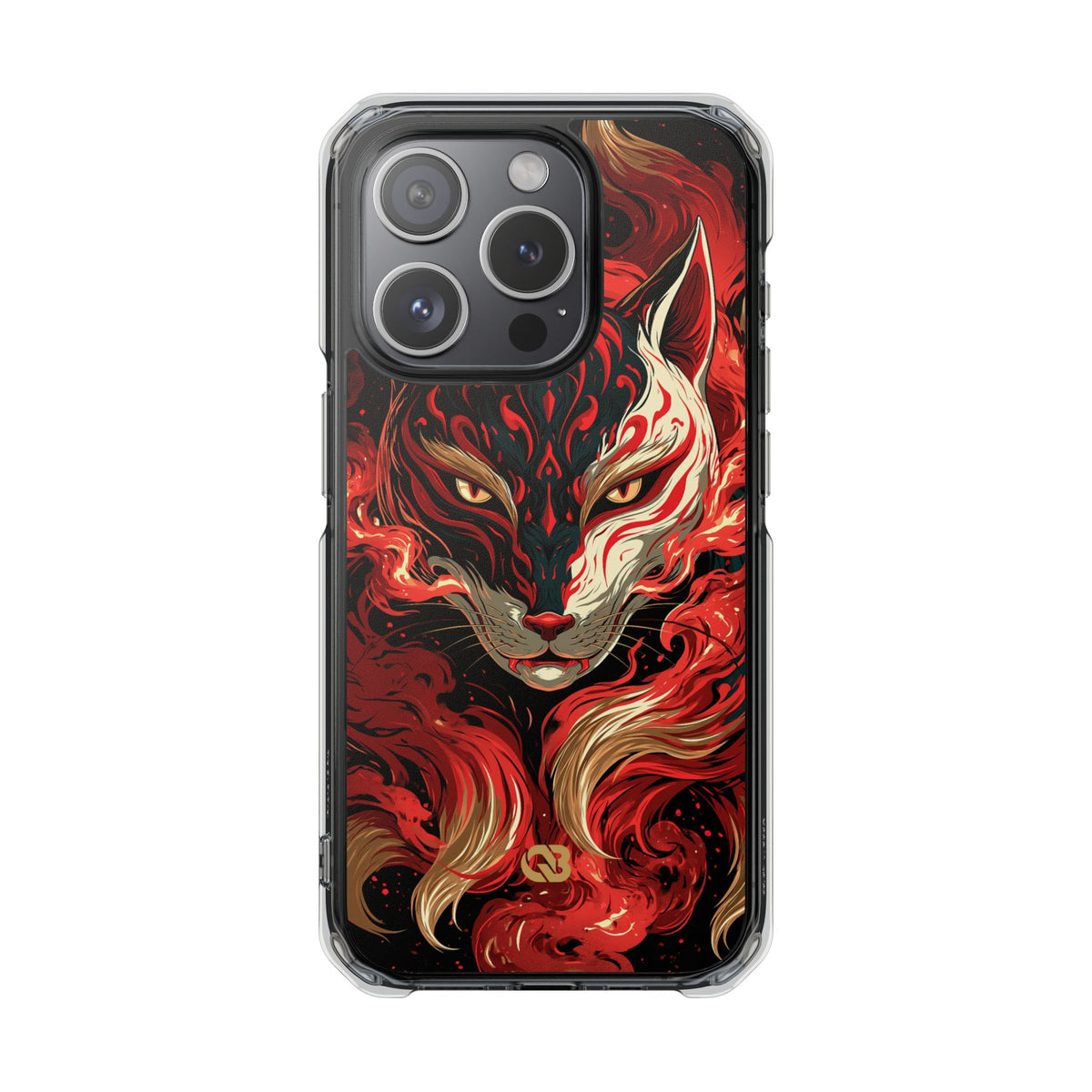 Crimson Kitsune Spirit · Clear Impact Magnetic Phone Case for iPhone · Red