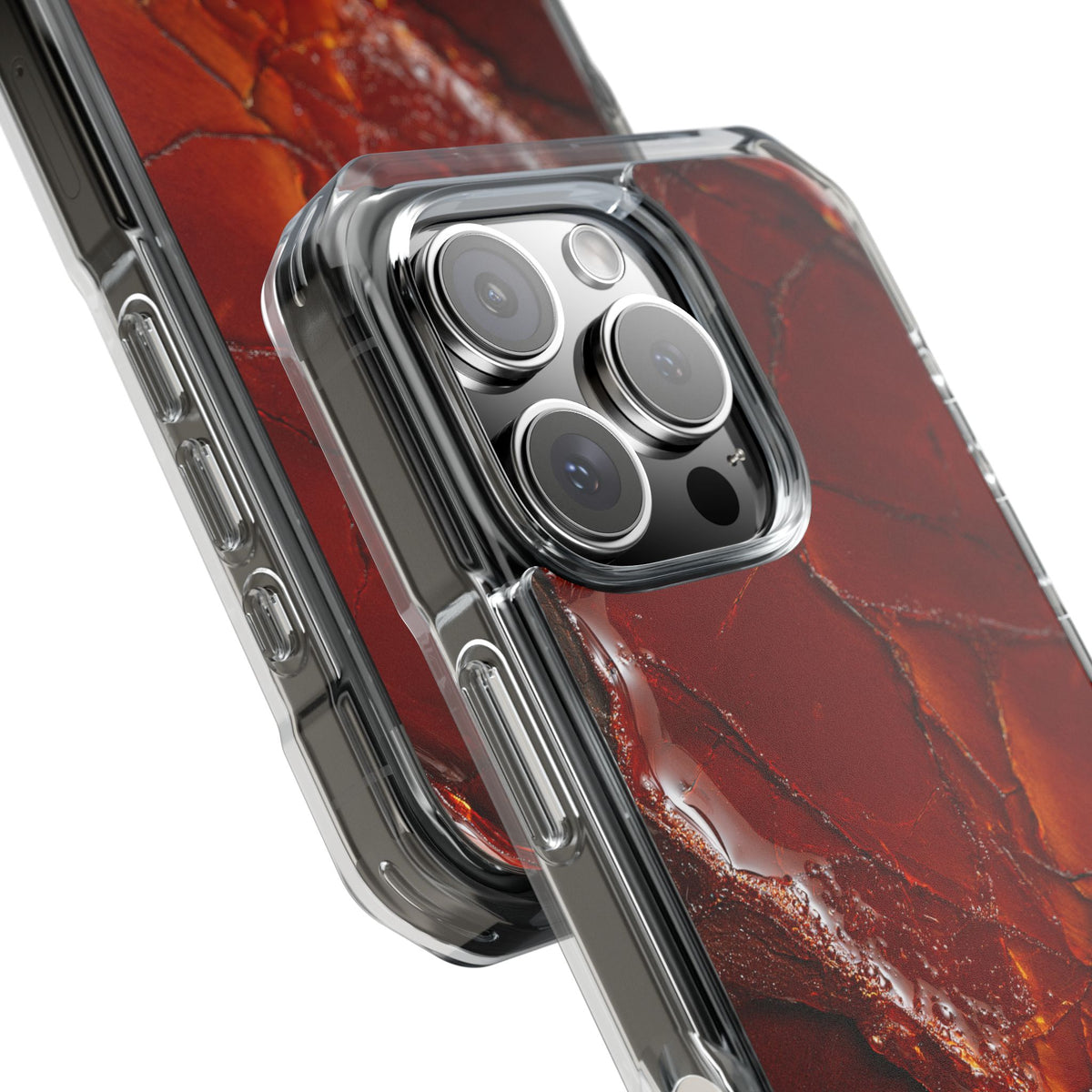 Amber Embrace · Clear Impact Magnetic Phone Case for iPhone · Brown