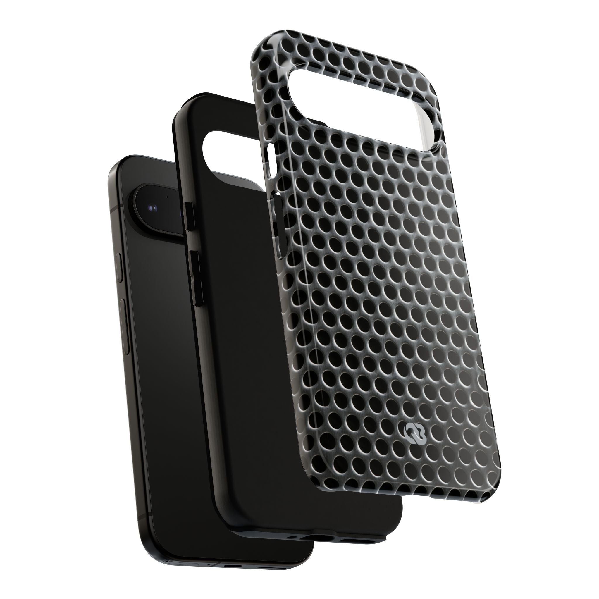 Silver Tough Phone Case for Google Pixel - Brutalist Steel Mesh