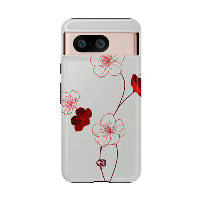 Red Tough Phone Case for Google Pixel - Kyoto Ember Bloom