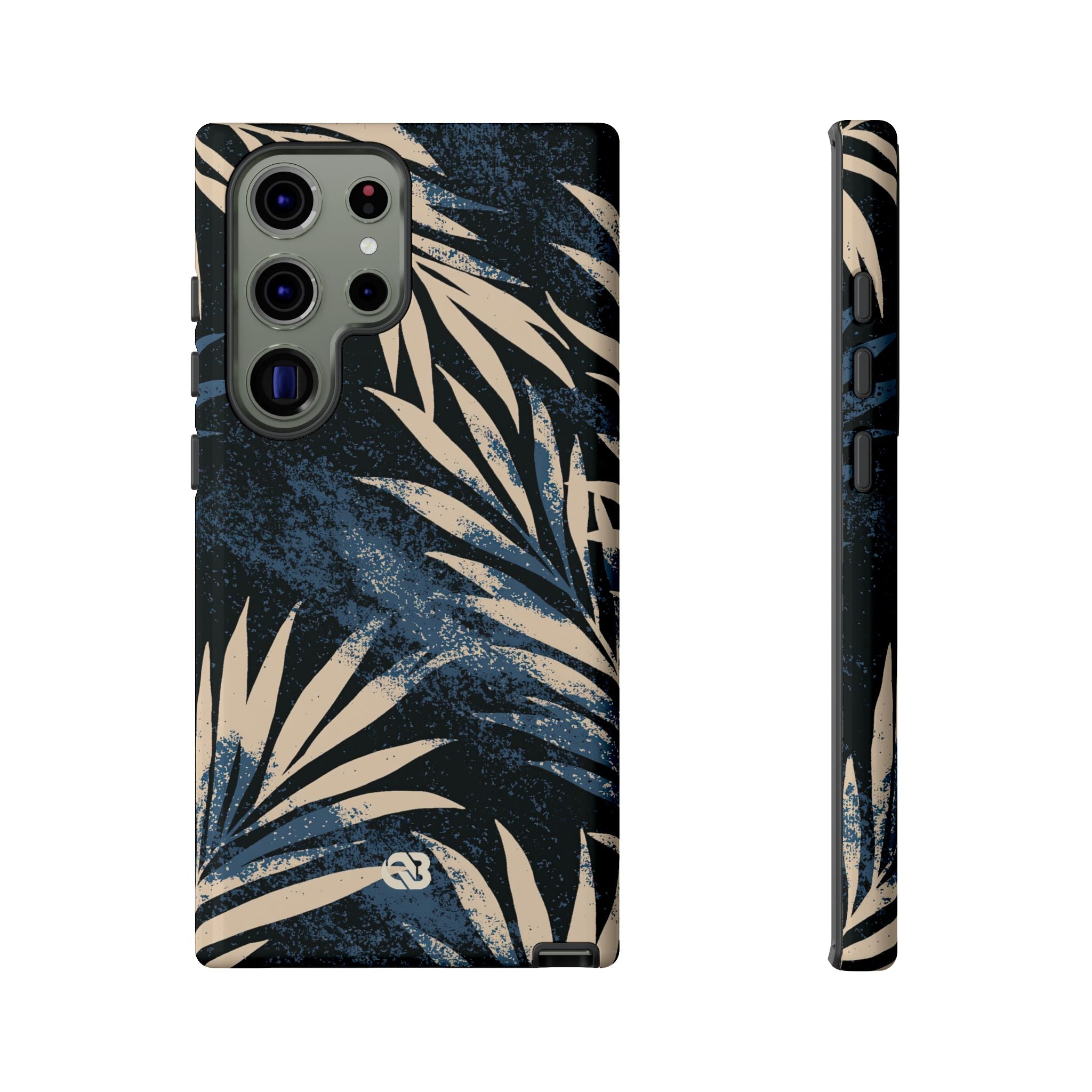 Blue Tough Phone Case for Samsung - Midnight Indigo Palm
