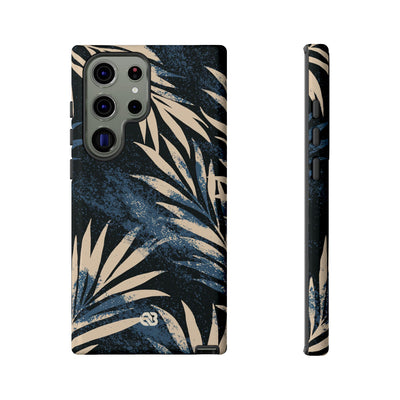 Blue Tough Phone Case for Samsung - Midnight Indigo Palm