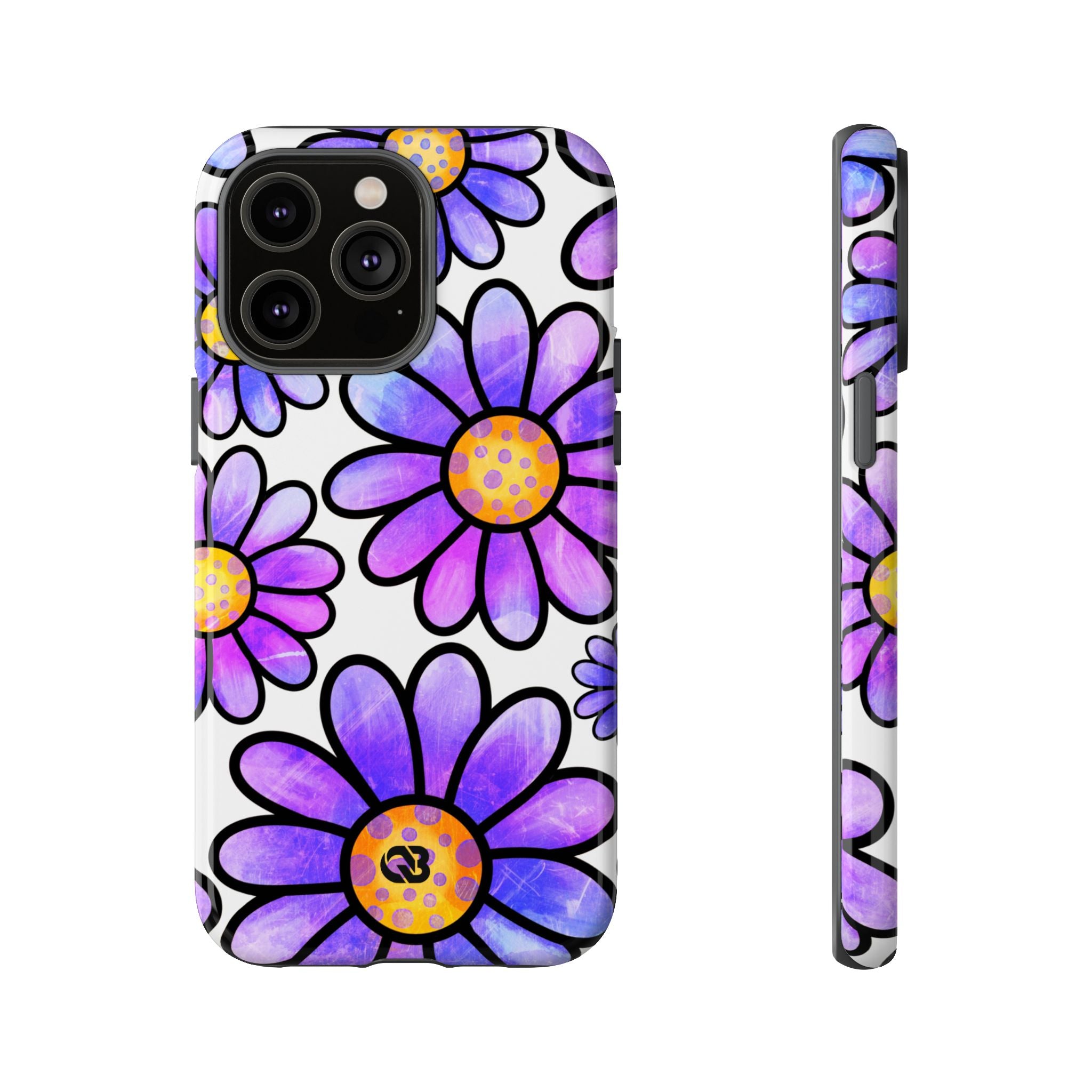 Violet Grunge Bloom · Tough Phone Case for iPhone