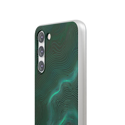 Teal Lite Phone Case for Samsung - Neon Jade Contour