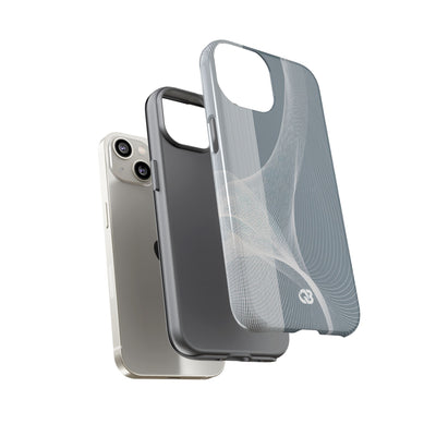 Grey Tough Phone Case for iPhone - Slate Mesh Horizon