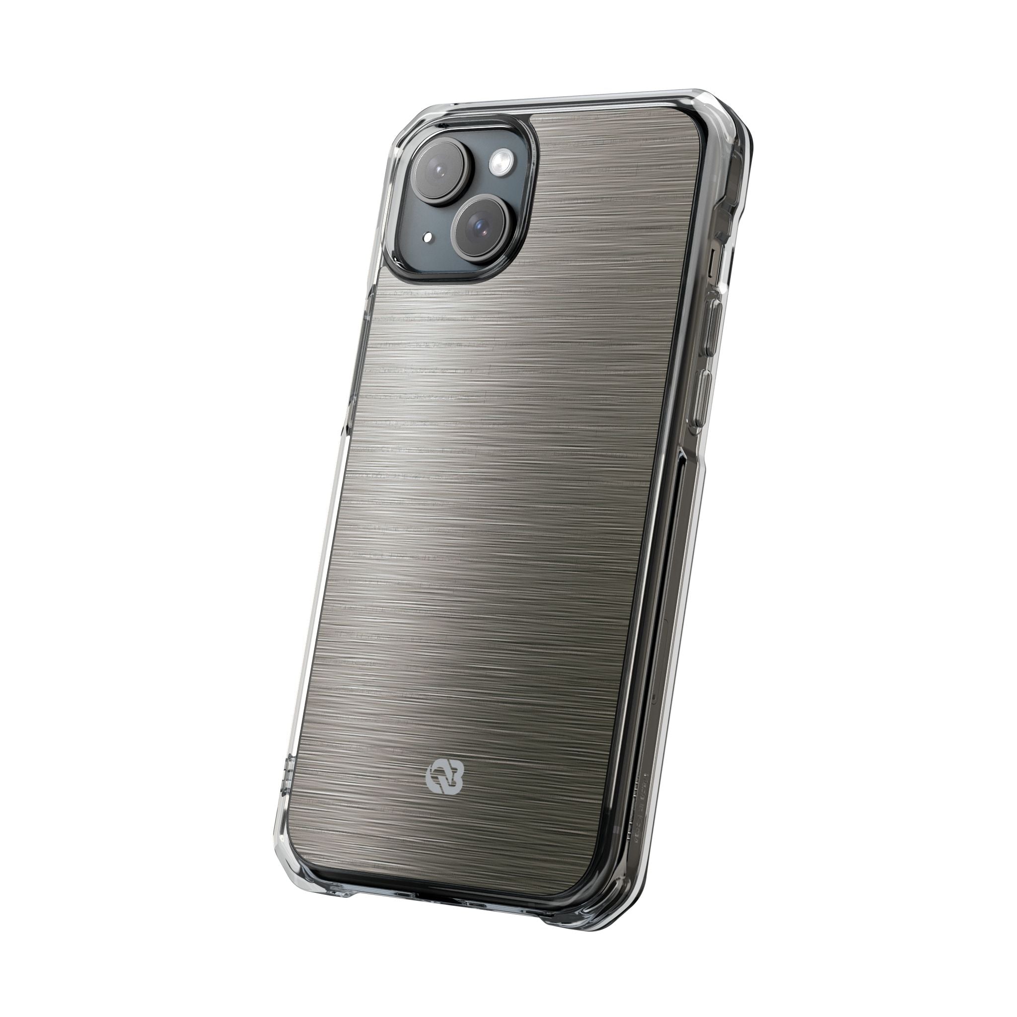 Grey Impact MagSafe Phone Case for iPhone - Brushed Industrial Steel