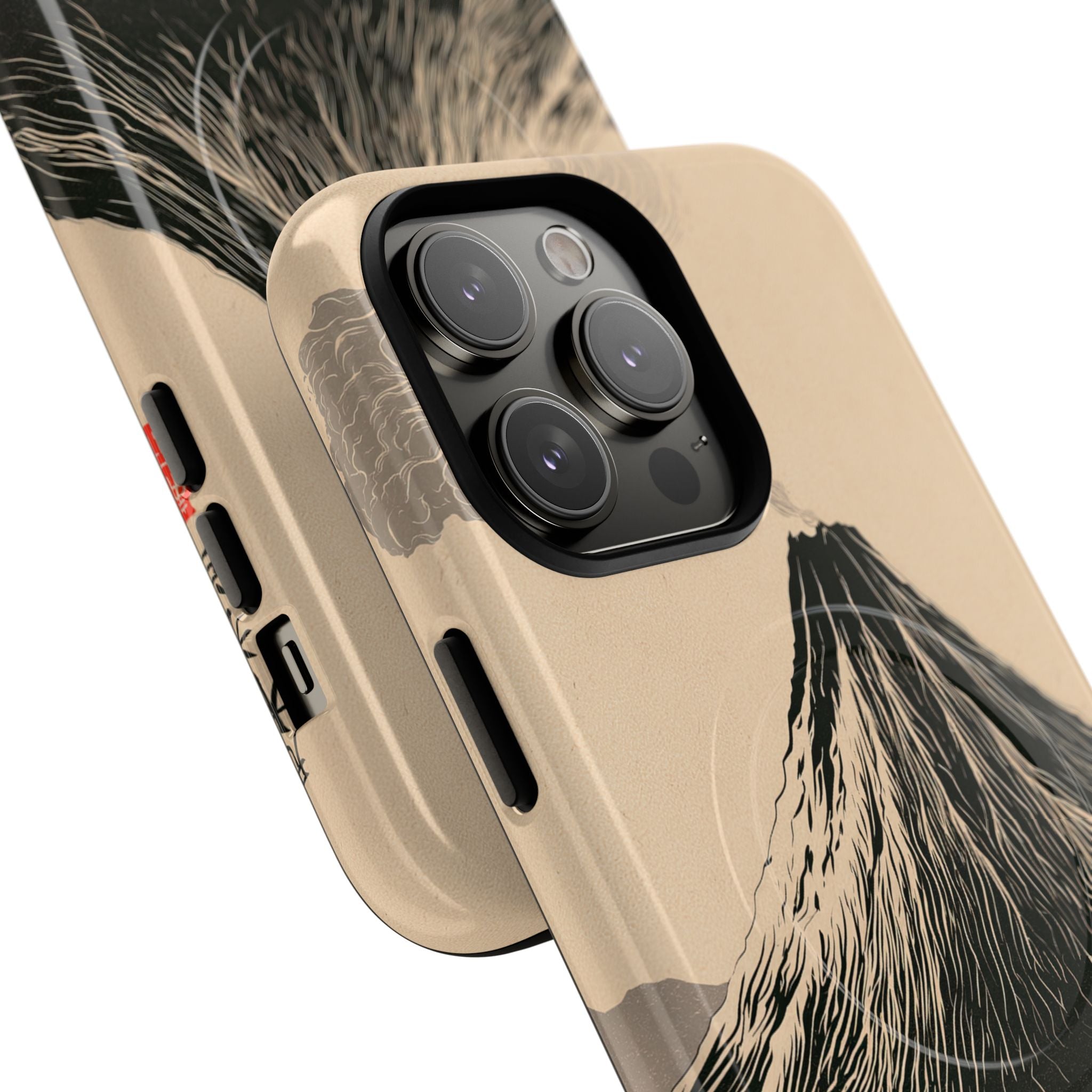 Beige Tough 2.0 Magsafe Phone Case for iPhone - Obsidian Ink Summit