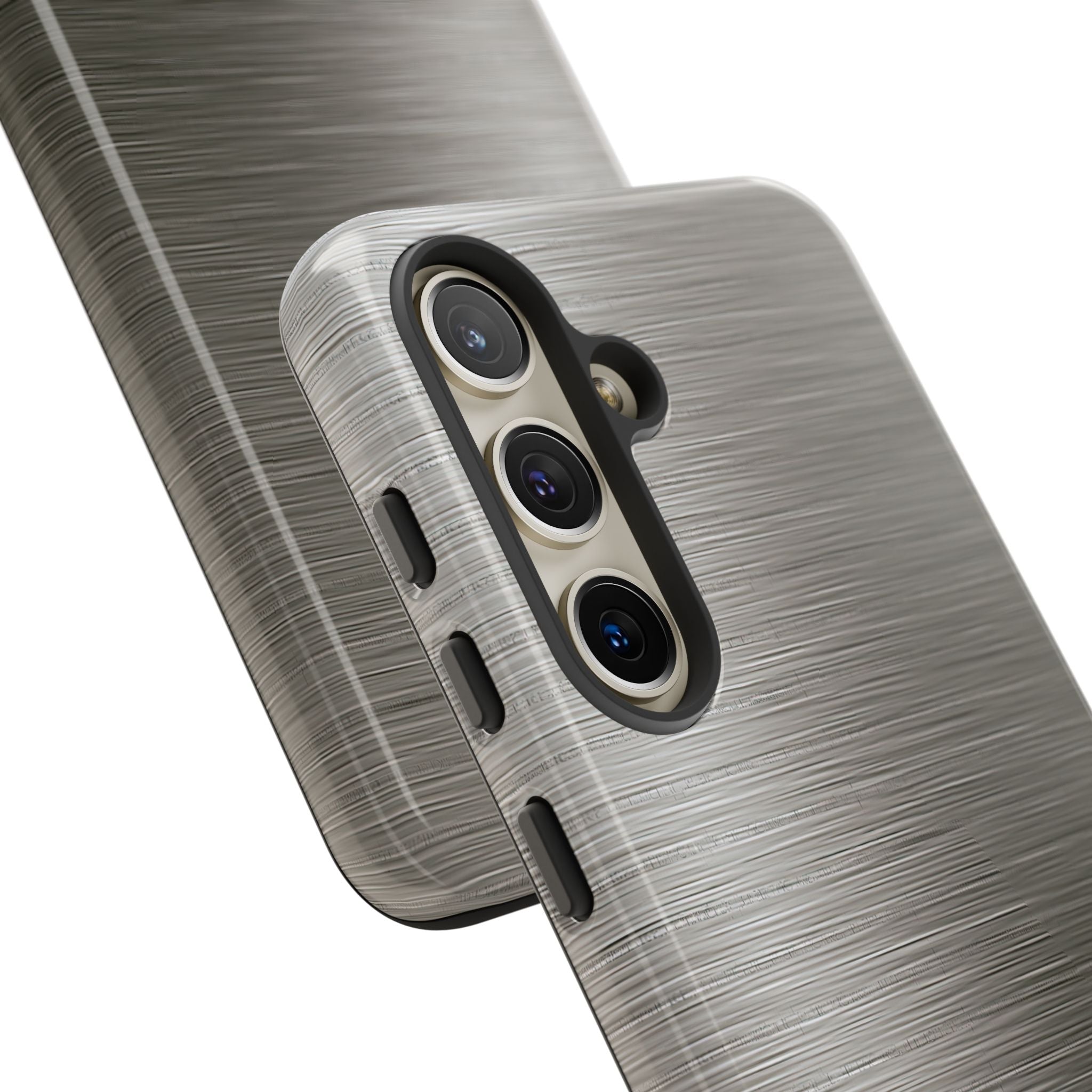 Grey Tough Phone Case for Samsung - Brushed Industrial Steel