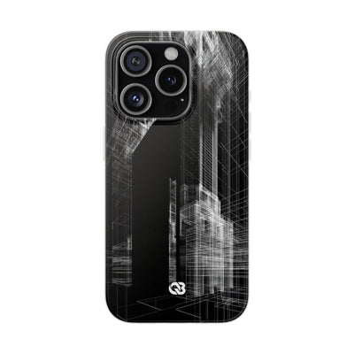 Black Lite Phone Case for iPhone - Ghost Urban Wireframe