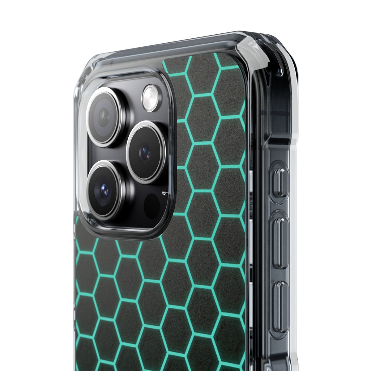 Neon Hex Spectrum · Clear Impact Magnetic Phone Case for iPhone · Teal