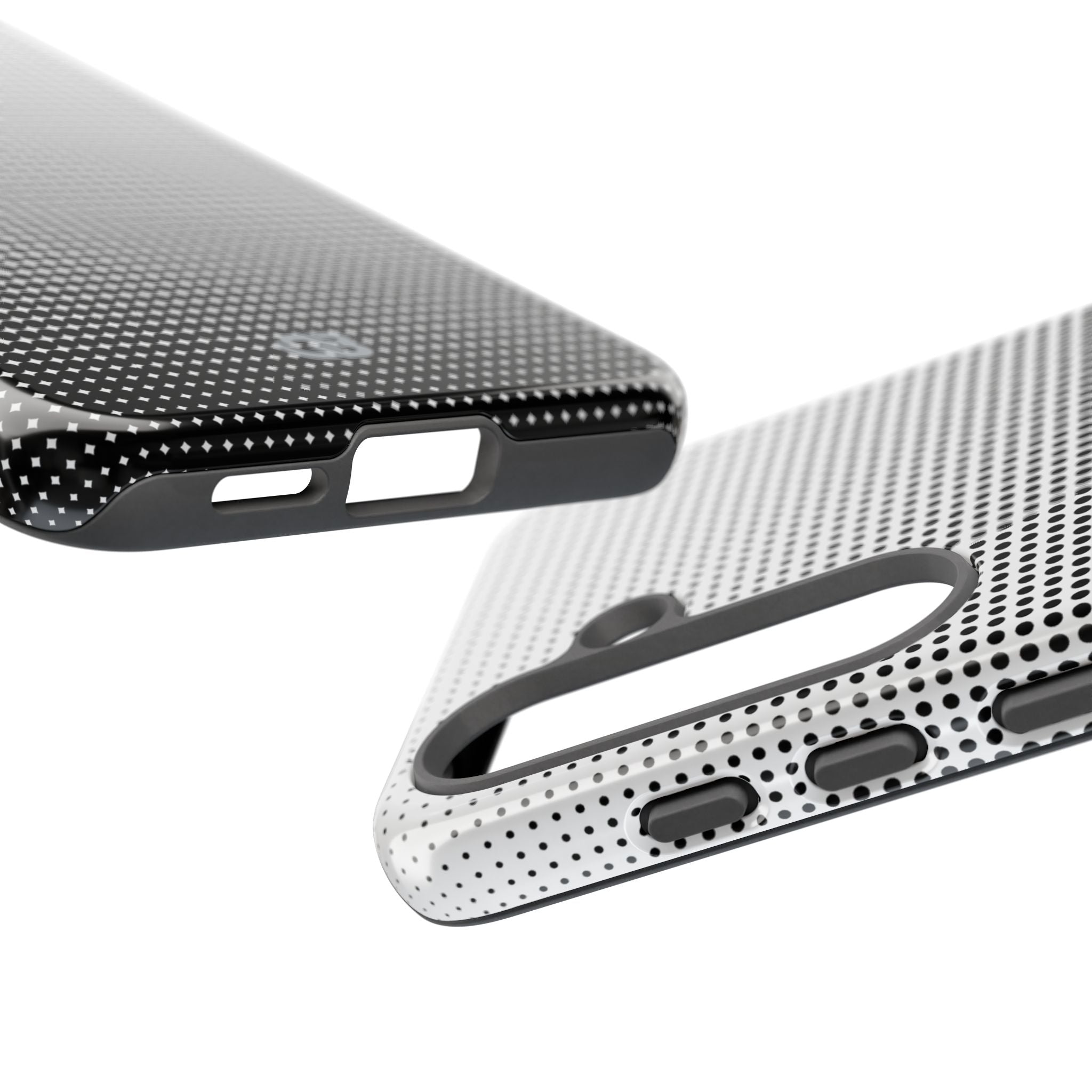 Black Tough Phone Case for Samsung - Obsidian Halftone Flux