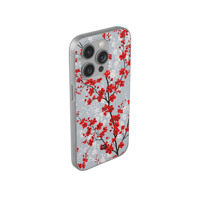 Grey Lite Phone Case for iPhone - Crimson Sakura Slate