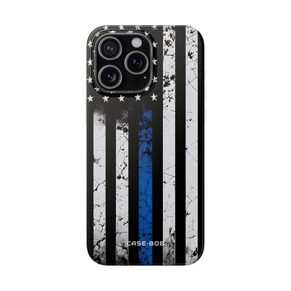 Blau gestreifte Flagge iPhone 15 Pro Max Case - Soft