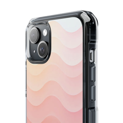 Blush Horizon Waves · Clear Impact Magnetic Phone Case for iPhone · Pink